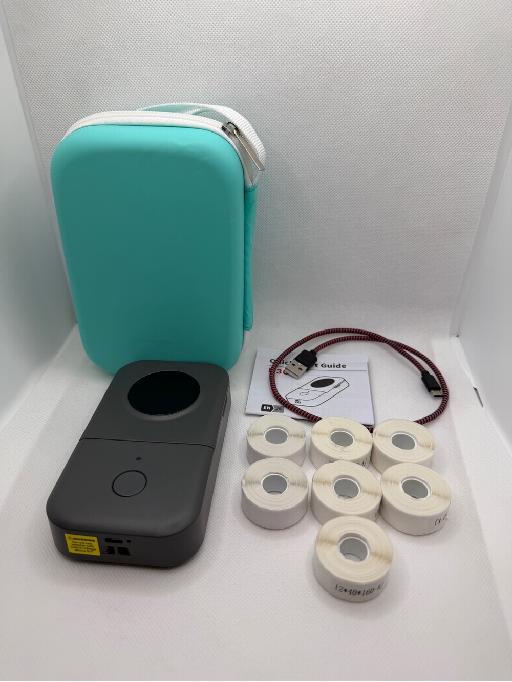 Phomemo D30 Label Maker Portable Label Printer Kit with Case Label Paper & Cable